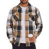 image:imageCOOFANDY Men Flannel Shirt Casual Button Down Shirt Jacket Long Sleeve Plaid Shirts with PocketsKhaki Gray