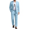 image:imageCOOFANDY Mens 2 Piece Suits Classic Fit Suit Set 2 Button Blazer Jacket and Dress Pants for Wedding Business PromLight Blue