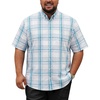 image:imageCOOFANDY Mens Big and Tall Shirts Short Sleeve Casual Button Down Plaid Shirt Wrinkle Free Dress Shirt with PocketWhiteblue