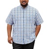 image:imageCOOFANDY Mens Big and Tall Shirts Short Sleeve Casual Button Down Plaid Shirt Wrinkle Free Dress Shirt with PocketWhitenavy