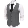 image:imageCOOFANDY Mens Business Suit Vests Slim Fit Formal Dress Waistcoat Groomsman Vest For WeddingCharcoal Gray