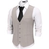 image:imageCOOFANDY Mens Business Suit Vests Slim Fit Formal Dress Waistcoat Groomsman Vest For WeddingLight Gray