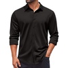 image:imageCOOFANDY Mens Casual Button Down Shirt Long Sleeve Wrinkle Free Shirts Stretch Dress ShirtBlack