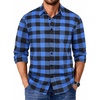 image:imageCOOFANDY Mens Casual Long Sleeve Button Up Plaid Flannel Shirt Jacket with PocketBuffalo Black Blue