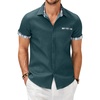 A - Contrast Plaid Collar - Forest Green