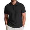 image:imageCOOFANDY Mens Cotton Polo Shirt Short Sleeve Golf Shirts 3 Buttons Casual Work T ShirtsBlack