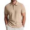 image:imageCOOFANDY Mens Cotton Polo Shirt Short Sleeve Golf Shirts 3 Buttons Casual Work T ShirtsKhaki