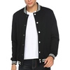 image:imageCOOFANDY Mens Fashion Varsity Jacket Causal Slim Fit Cotton Letterman Baseball Bomber JacketsPitchblack