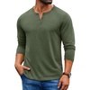 image:imageCOOFANDY Mens Henley Shirt Long Sleeve Casual Stretch Solid TShirts Fashion Pullover Lightweight Fall TopsArmy Green