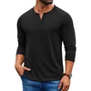 image:imageCOOFANDY Mens Henley Shirt Long Sleeve Casual Stretch Solid TShirts Fashion Pullover Lightweight Fall TopsBlack
