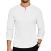 image:imageCOOFANDY Mens Henley TShirts Long Sleeve Pullover Shirt Casual Heavyweight Button Shirts Basic TeesWhite