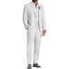image:imageCOOFANDY Mens Linen Suits 2 Piece Regular Fit Suits Set Casual Lightweight Blazer Jacket and Pants for Summer WeddingWhite