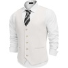 image:imageCOOFANDY Mens Linen Vest Casual Linen Slim Fit Suit Vests Dress Waistcoat Wedding Business PromWhite