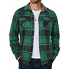 image:imageCOOFANDY Mens Long Sleeve Flannel Shirts Jacket Fashion Plaid Jackets Casual Button Down Shirt with PocketsBlack Green