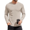 image:imageCOOFANDY Mens Long Sleeve Shirts Thermal TShirt Slim Fit Crewneck Sweater Knitted Pullover ShirtBeige