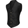 image:imageCOOFANDY Mens Paisley Vests Victorian Steampunk Gothic Suit Vest Slim Fit VNeck Tuxedo WaistcoatBlack