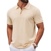 image:imageCOOFANDY Mens Polo Shirts Classic Short Sleeve Polo T Shirts Cotton Pique Casual Summer Fashion Golf ShirtBeige