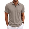 image:imageCOOFANDY Mens Polo Shirts Short Sleeve Casual Summer Collar Shirts Soft Breathable Polo Tee Shirts Classic Golf ShirtsBeige