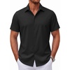 image:imageCOOFANDY Mens Short Sleeve Button Down Shirts Casual Summer Shirt Untucked Dress ShirtsBlack