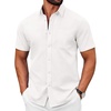 image:imageCOOFANDY Mens Short Sleeve Oxford Shirt Casual Button Down Shirts White