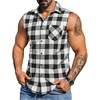 image:imageCOOFANDY Mens Sleeveless Flannel Shirt Casual Summer Tank Top Button Up Sleeveless Beach Shirts with Chest PocketBlack