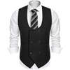 image:imageCOOFANDY Mens Suit Vest Slim Fit Double Breasted Dress Vest Casual Business Formal WaistcoatBlack