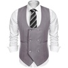 image:imageCOOFANDY Mens Suit Vest Slim Fit Double Breasted Dress Vest Casual Business Formal WaistcoatLight Grey