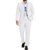 image:imageCOOFANDY Mens Suits Regular Fit 2 Piece Suit Set One Button Solid Blazer and Pants for Wedding Prom Casual BusinessWhite