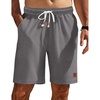 image:imageCOOFANDY Mens Summer Beach Shorts Casual Elastic Waist Drawstring Short Vacation Shorts with PocketsDark Grey