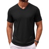 image:imageCOOFANDY Mens T Shirts V Neck Short Sleeve Plain Casual Cotton Basic Pullover TeesBlack