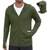 image:imageCOOFANDY Mens UPF 50 Sun Protection Hoodie Zip Up Lightweight UV Jacket Long Sleeve Sun Shirt Running Fishing Hiking OutdoorArmy Green