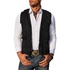 image:imageCOOFANDY Mens Western Cowboy Vest Casual Fringe Hippie Costume V Neck Zipper Suede Leather WaistcoatBlack