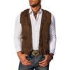 image:imageCOOFANDY Mens Western Cowboy Vest Casual Fringe Hippie Costume V Neck Zipper Suede Leather WaistcoatCoffee