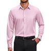 image:imageCOOFANDY Mens Wrinkle Free Dress Shirt Stretch Long Sleeve Button Down Shirts Formal Business ShirtPink