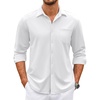 image:imageCOOFANDY Mens Wrinkle Free Dress Shirts Long Sleeve Untucked Shirts Casual Button Down ShirtsWhite