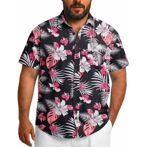 image:imageCOOFANDY Big and Tall Mens Hawaiian Shirts Short Sleeve Tropical Floral Button Down Shirt Casual Summer Beach ShirtsBlack  Red Tropical Style