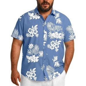 image:imageCOOFANDY Big and Tall Mens Hawaiian Shirts Short Sleeve Tropical Floral Button Down Shirt Casual Summer Beach ShirtsBlue Tropical Floral