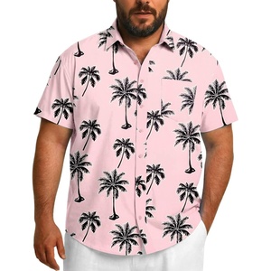 image:imageCOOFANDY Big and Tall Mens Hawaiian Shirts Short Sleeve Tropical Floral Button Down Shirt Casual Summer Beach ShirtsCoconut Tree Pink