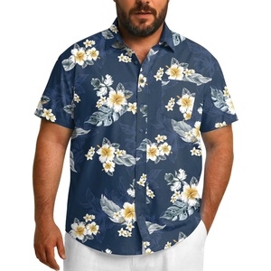 image:imageCOOFANDY Big and Tall Mens Hawaiian Shirts Short Sleeve Tropical Floral Button Down Shirt Casual Summer Beach ShirtsNavy Tropical Floral