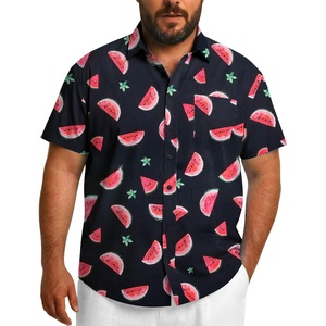 image:imageCOOFANDY Big and Tall Mens Hawaiian Shirts Short Sleeve Tropical Floral Button Down Shirt Casual Summer Beach ShirtsWatermelon