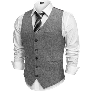 image:imageCOOFANDY Men Casual Suit Vest Formal Dress Vest Slim Fit Waistcoat Business WeddingGrey