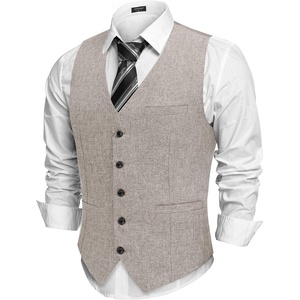 image:imageCOOFANDY Men Casual Suit Vest Formal Dress Vest Slim Fit Waistcoat Business WeddingLight Grey