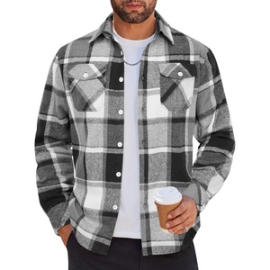 image:imageCOOFANDY Men Flannel Shirt Casual Button Down Shirt Jacket Long Sleeve Plaid Shirts with PocketsBlack