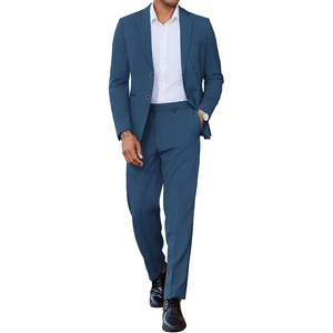 image:imageCOOFANDY Mens 2 Piece Suits Slim Fit Two Button Blazer Pants Set for Casual Business WeddingBlue