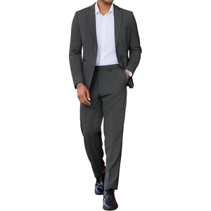 image:imageCOOFANDY Mens 2 Piece Suits Slim Fit Two Button Blazer Pants Set for Casual Business WeddingDark Grey