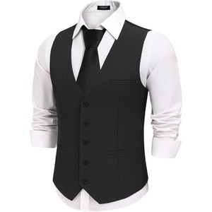 image:imageCOOFANDY Mens Business Suit Vests Slim Fit Formal Dress Waistcoat Groomsman Vest For WeddingBlack
