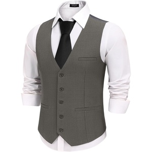 image:imageCOOFANDY Mens Business Suit Vests Slim Fit Formal Dress Waistcoat Groomsman Vest For WeddingDark Gray