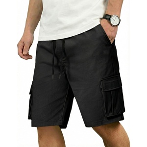 image:imageCOOFANDY Mens Cargo Shorts Casual Cotton Drawstring Short Elastic Waist Work Shorts with Multi PocketsBlack
