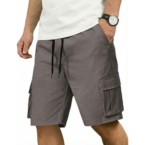 image:imageCOOFANDY Mens Cargo Shorts Casual Cotton Drawstring Short Elastic Waist Work Shorts with Multi PocketsDark Grey