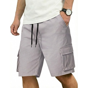 image:imageCOOFANDY Mens Cargo Shorts Casual Cotton Drawstring Short Elastic Waist Work Shorts with Multi PocketsLight Grey